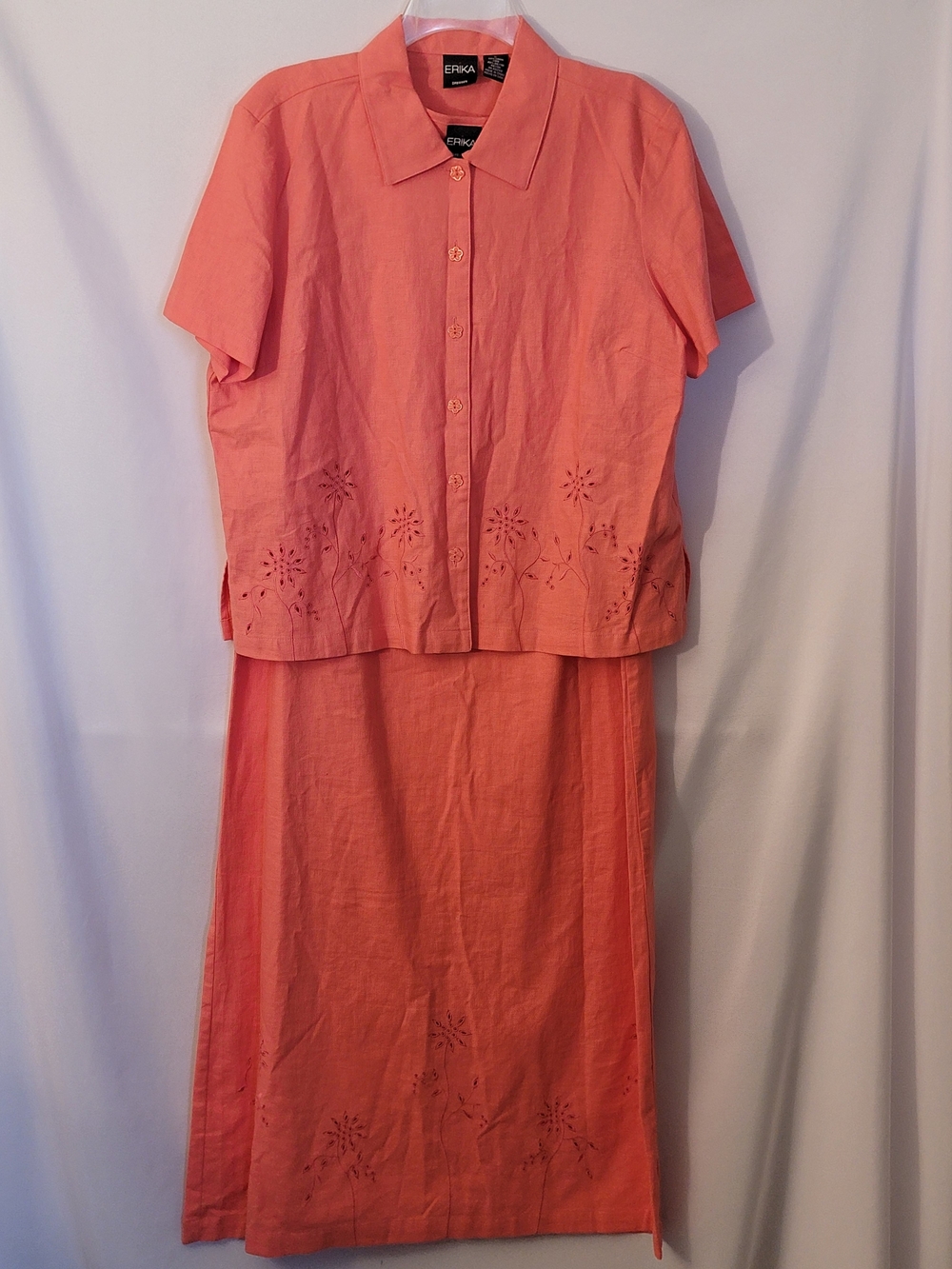 NWT Erika Two-Piece Linen/Rayon Blend Dress/jacket Set Size L